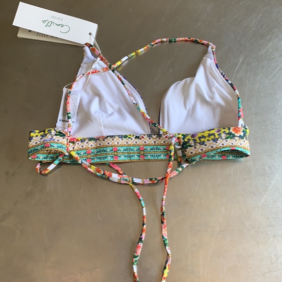 Camilla Lace Back Tri Bra Floral Bikini Top - Picture 8 of 12